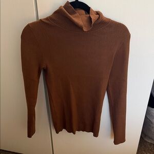 Women's Brown Ribbed Sweater
